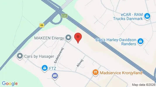 Kontorlokaler til leje i Randers SV - kort over placeringen