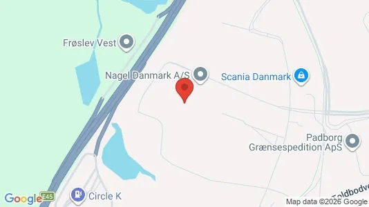 Kontorlokaler til leje i Padborg - kort over placeringen