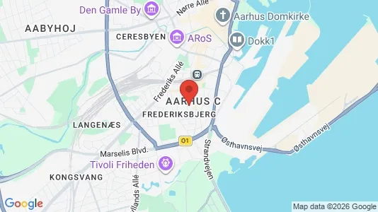Kontorlokaler til leje i Århus C - kort over placeringen