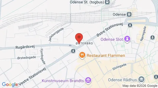 Kontorlokaler til leje i Odense C - kort over placeringen