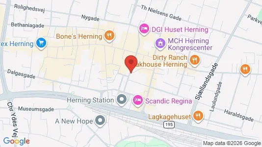 Kontorlokaler til leje i Herning - kort over placeringen