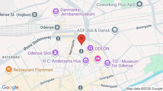 Kontorlokaler til leje i Odense C - kort over placeringen