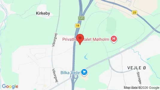 Kontorlokaler til leje i Vejle Centrum - kort over placeringen