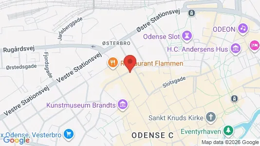 Kontorlokaler til leje i Odense C - kort over placeringen