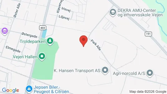 Kontorlokaler til leje i Vejen - kort over placeringen