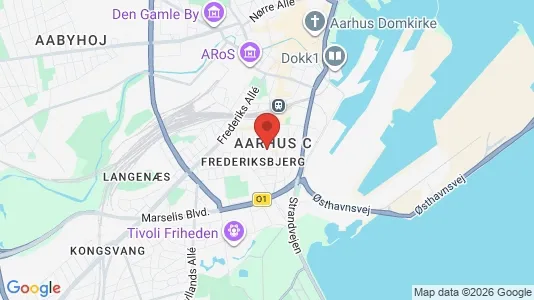 Kontorlokaler til leje i Århus C - kort over placeringen