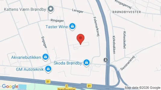 Kontorlokaler til leje i Brøndby - kort over placeringen