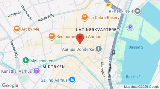 Kontorlokaler til leje i Århus C - kort over placeringen