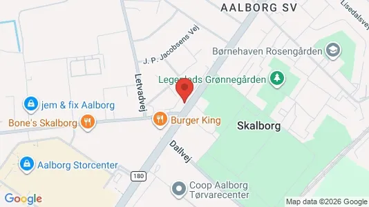 Kontorlokaler til leje i Aalborg SV - kort over placeringen