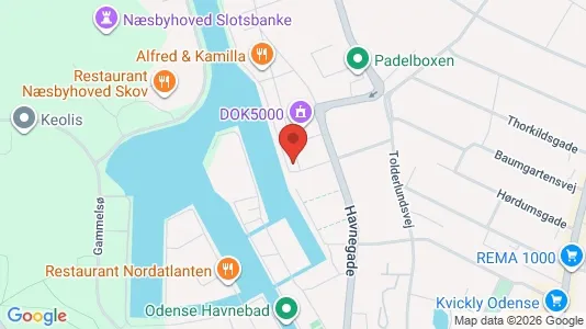 Kontorlokaler til leje i Odense C - kort over placeringen
