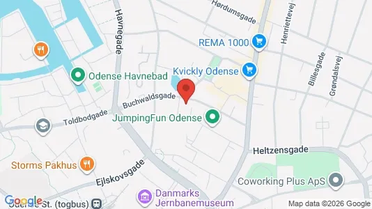 Kontorlokaler til leje i Odense C - kort over placeringen
