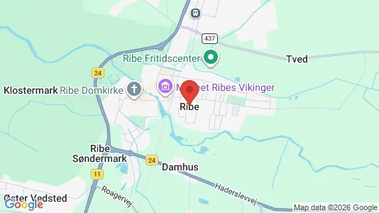 Kontorlokaler til leje i Ribe - kort over placeringen