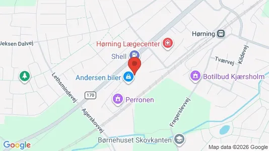 Kontorlokaler til leje i Hørning - kort over placeringen