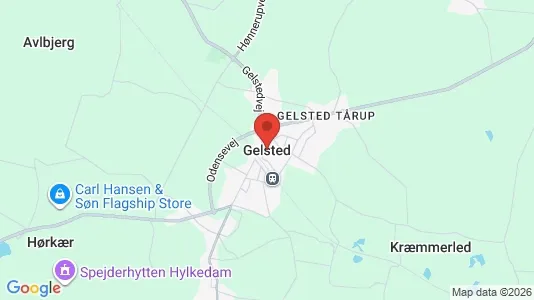 Butikslokaler til leje i Gelsted - kort over placeringen