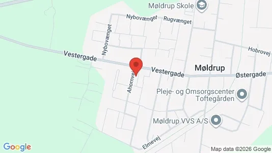 Lagerlokaler til salg i Møldrup - kort over placeringen