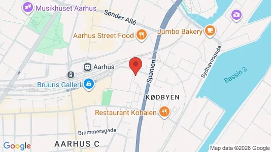Kontorlokaler til leje i Århus C - kort over placeringen
