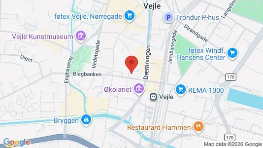 Kontorlokaler til leje i Vejle Centrum - Foto fra Google Street View