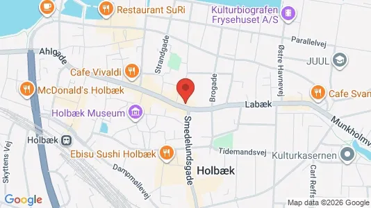 Kontorlokaler til leje i Holbæk - kort over placeringen