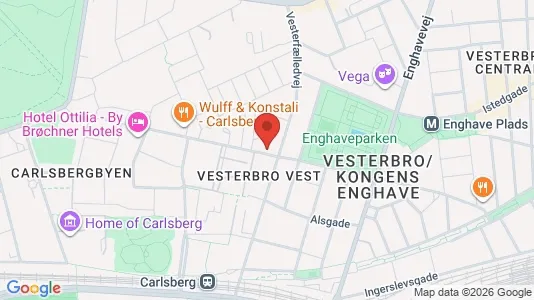 Kontorlokaler til leje i Vesterbro - kort over placeringen