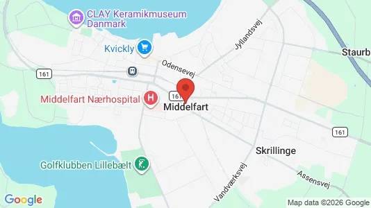 Kontorlokaler til leje i Middelfart - kort over placeringen