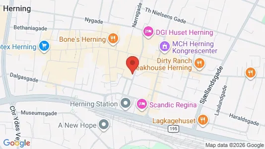 Kontorlokaler til salg i Herning - kort over placeringen