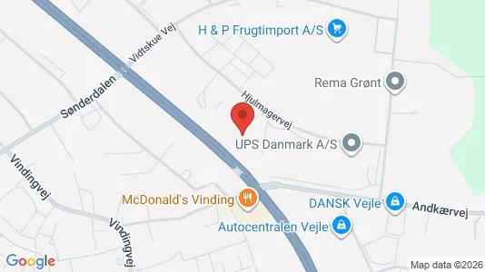 Kontorlokaler til leje i Vejle Centrum - kort over placeringen