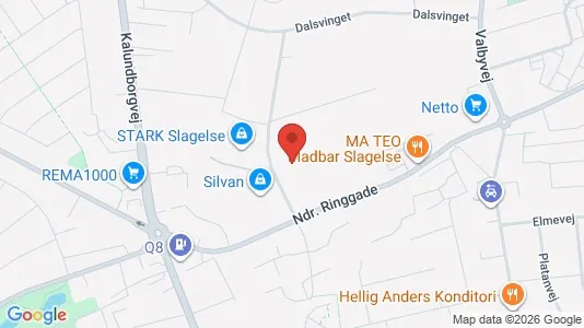 Kontorlokaler til leje i Slagelse - kort over placeringen