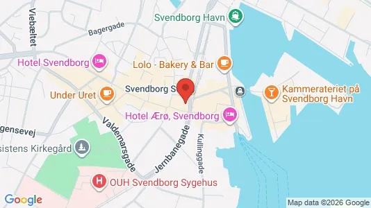 Kontorlokaler til leje i Svendborg - kort over placeringen
