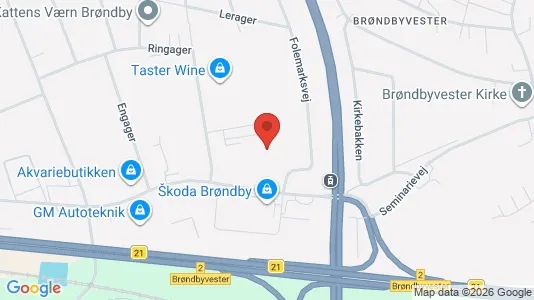 Butikslokaler til leje i Brøndby - kort over placeringen