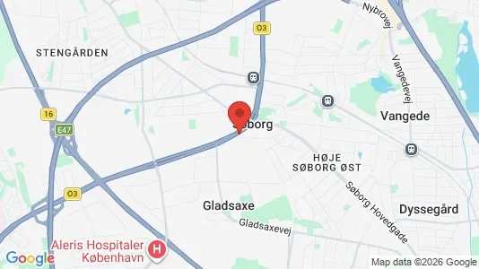 Kontorlokaler til leje i Søborg - kort over placeringen