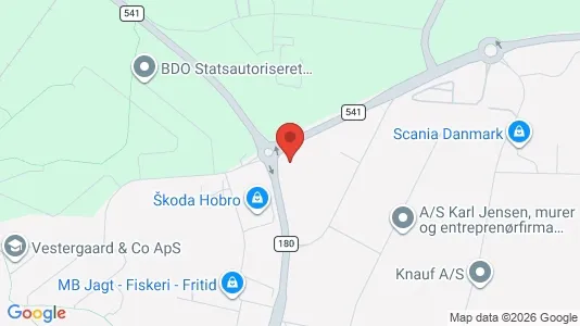 Kontorlokaler til leje i Hobro - kort over placeringen