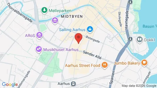 Kontorlokaler til leje i Århus C - kort over placeringen