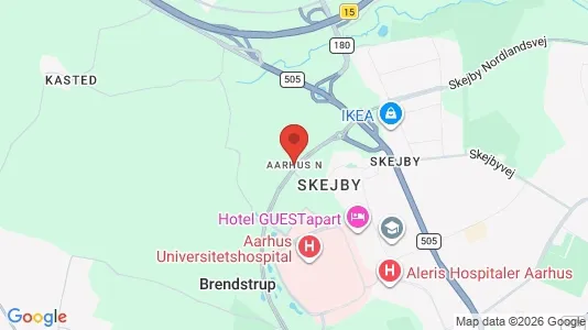 Lagerlokaler til leje i Århus N - kort over placeringen