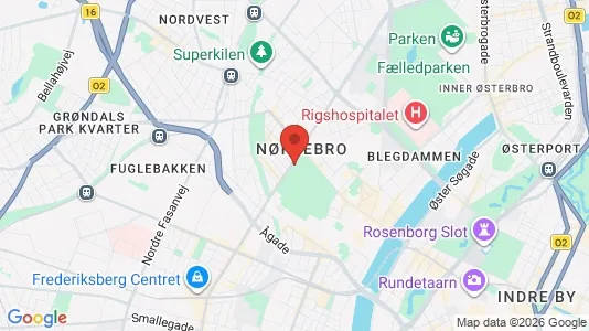 Kontorlokaler til leje i Nørrebro - kort over placeringen
