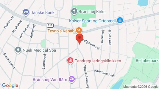 Kliniklokaler til leje i Brønshøj - kort over placeringen