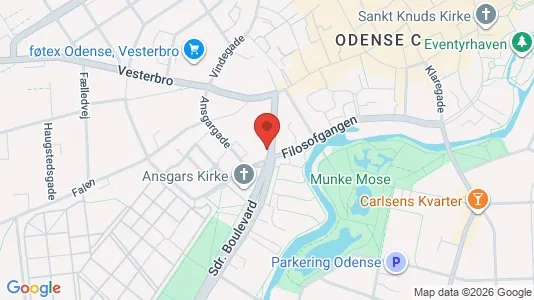 Kontorlokaler til salg i Odense C - kort over placeringen
