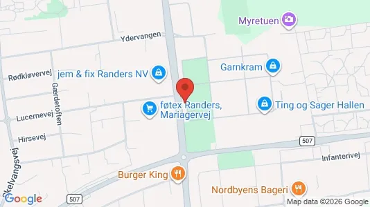 Kontorlokaler til leje i Randers NØ - kort over placeringen