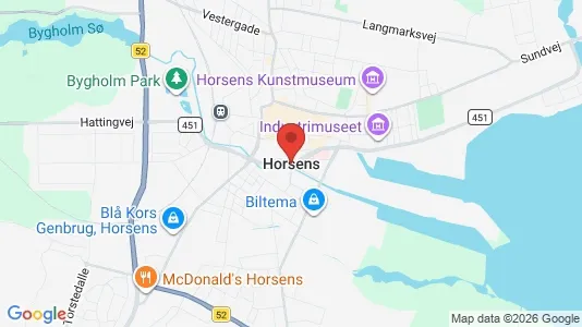 Kontorlokaler til leje i Horsens - kort over placeringen