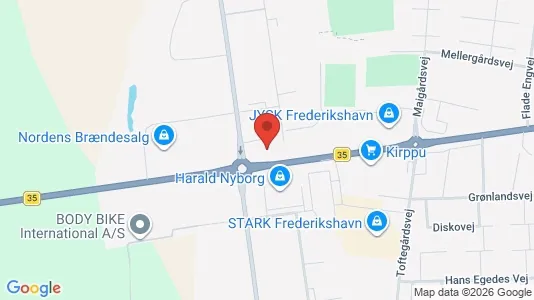 Kontorlokaler til leje i Frederikshavn - kort over placeringen