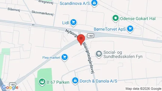 Kontorlokaler til leje i Odense SØ - kort over placeringen