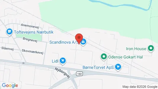 Kontorlokaler til leje i Odense SØ - kort over placeringen