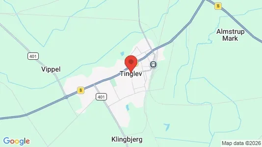 Butikslokaler til leje i Tinglev - kort over placeringen