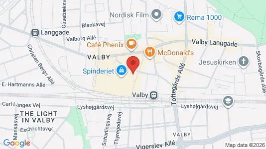 Kliniklokaler til leje i Valby - kort over placeringen
