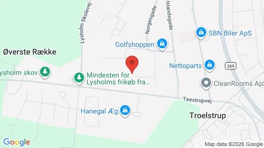 Erhvervsgrunde til leje i Haslev - kort over placeringen