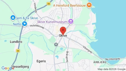 Butikslokaler til leje i Skive - Foto fra Google Street View